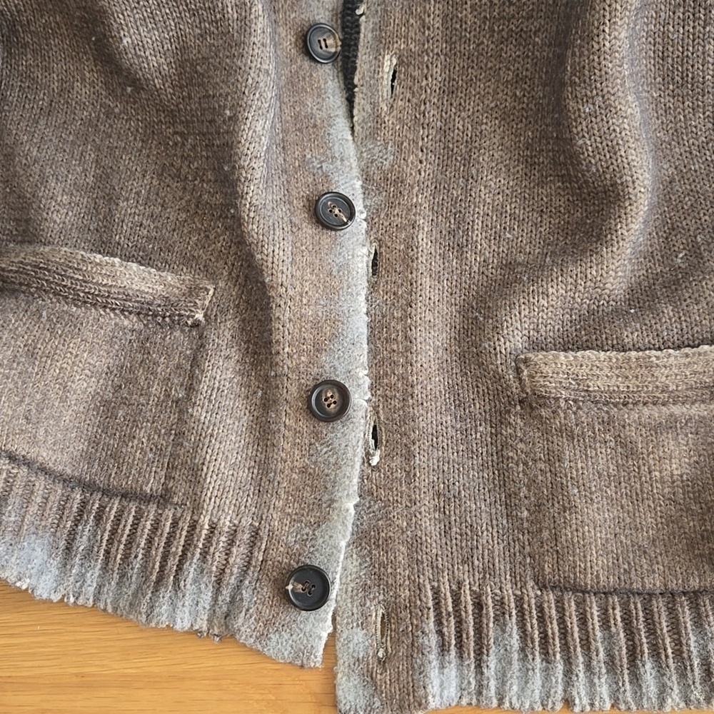 Avant Toi Cashmere Blend Textured Cardigan, Distressed Look, Unique, Quiet Lux - Picture 2 of 14